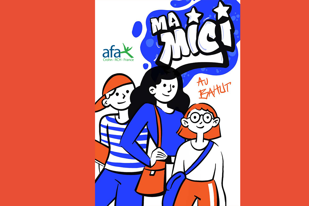 Couverture illustrée de la brochure Ma MICI au bahut de l'association AFA